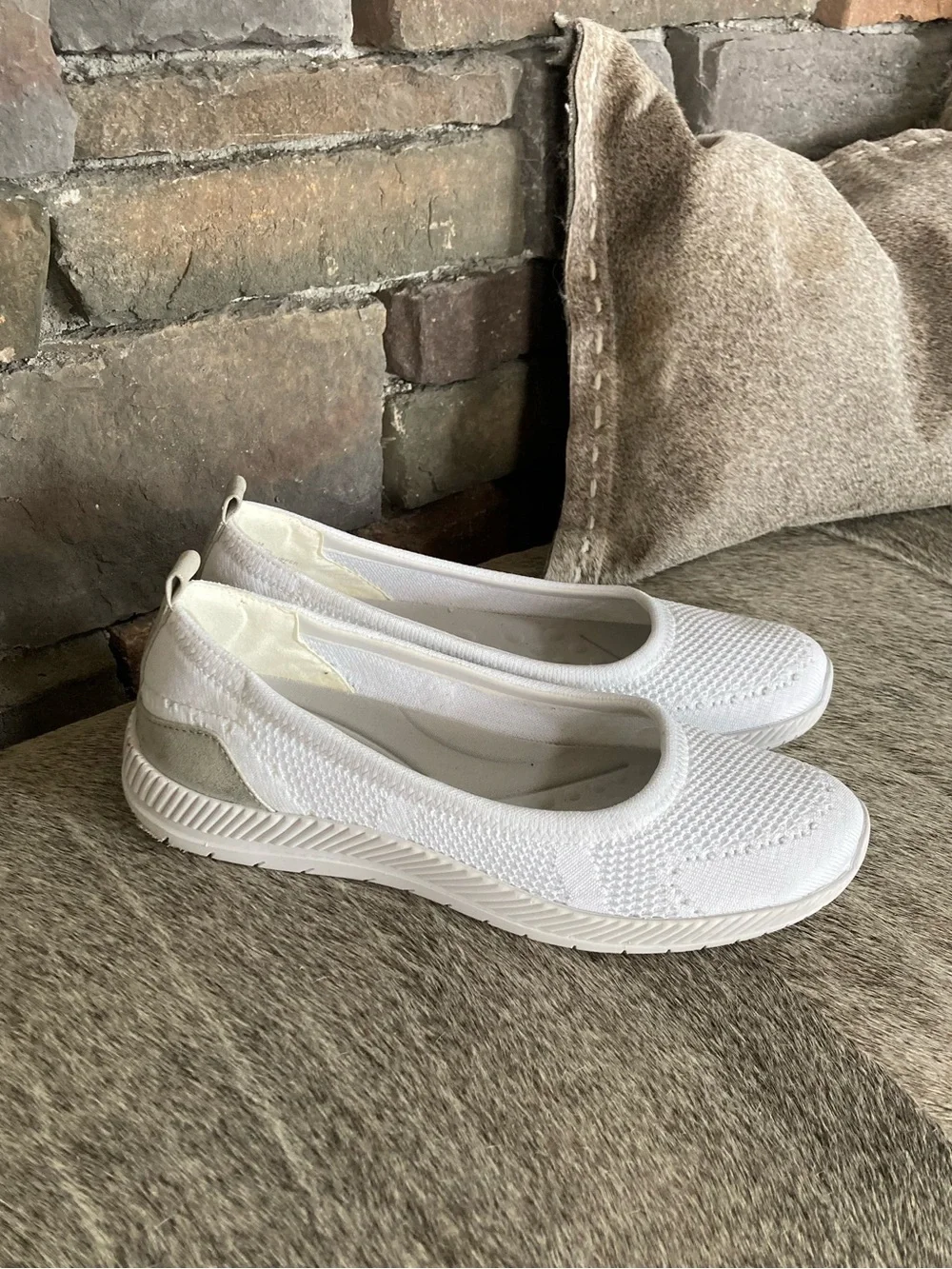 Easy Spirit Glitz Walking Shoe White Knit Size 9